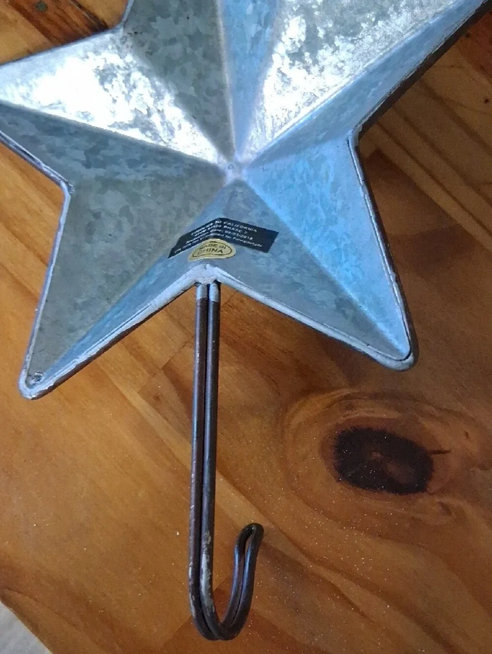 Rustic Metal Star Wall Hook - Bronze and Silver